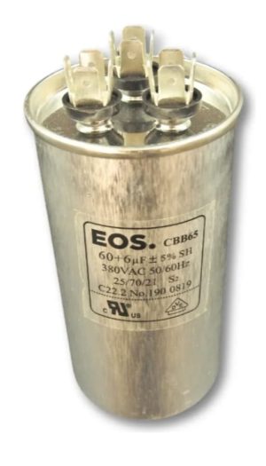 Capacitor de partida 60+6 Uf 380 vac ar condicionado